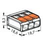 Preview: Wago Compact Verbindungsklemme mit Hebel - 3 Leiter 221-413 / 50 STÜCK (VPE)