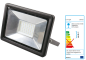 Preview: SHADA LED-Strahler Flutlichtstrahler flach 50W 4500lm 4000K schwarz IP65, EEC: A-A++ (0300703) ***RESTPOSTEN***