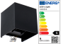 Preview: SHADA LED outdoor - Wandleuchte Amarillo - 5,5W 450lm 2700K IP65 - Schwarz, EEC: G (1000555)