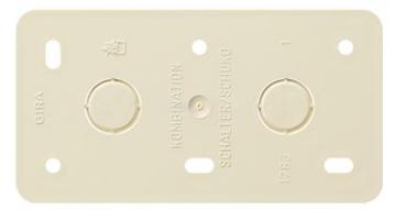 Gira 008013 Montageplatte zur Montage von Aufputz-Geräten 2-fach für Kombination AP Cremeweiß
