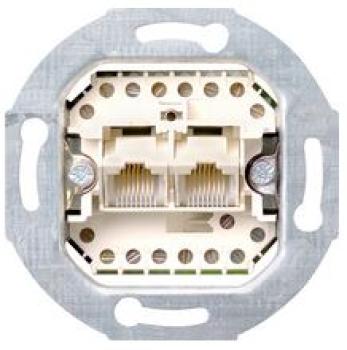 Gira 019000 Einsatz UAE/IAE (ISDN)-Anschlussdose Cat.3 2fach, 2 x 8-polig 8/8 (8/8) Schraubklemmen