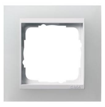 Gira 0211334 Rahmen 1-fach Event Opak Weiß mit Zwischenrahmen Reinweiß glänzend