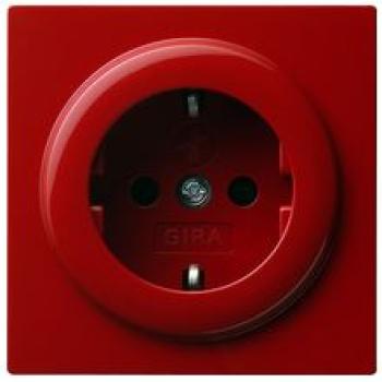 Gira 045343 Schuko-Steckdose mit integriertem erhöhten Berührungsschutz und Symbol S-Color Rot ***RESTPOSTEN***