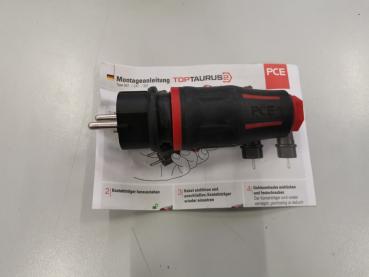 PCE Schutzkontakt-Stecker Vollgummi TopTaurus2 IP54 ( 250V 16A ) schwarz/rot (05721-SR)