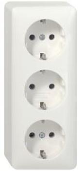 Gira 478913 Schuko-Dreifachsteckdose AP Reinweiß