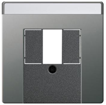 Gira 0876600 System 55 Abdeckung für TAE und USB mit Beschriftungsfeld Edelstahl
