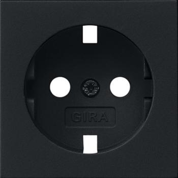 Gira 0920005 System 55 Abdeckung für Schuko-Steckdose Schwarz matt