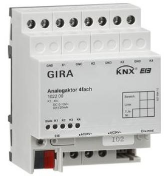 Gira 102200 KNX REG plus Analogaktor 4-fach