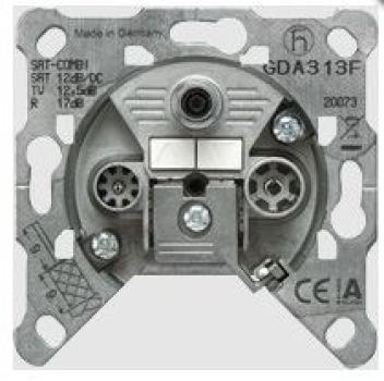 Triax Hirschmann GDA313F Antennen-Durchgangsdose, 3 Anschlüsse, 13 dB