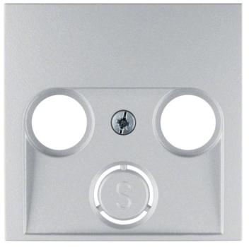 Berker 12031404 Zentralstück für Antennen-Steckdose 2- und 3-Loch B.7 alu, matt