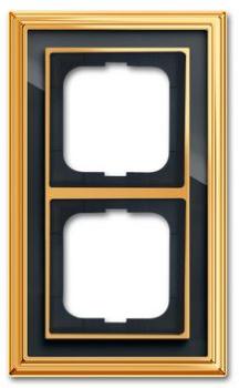 Busch-Jaeger 1722-835 Busch-dynasty Abdeckrahmen 2-fach Rahmen Messing poliert anthrazit