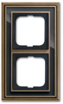 Busch-Jaeger 1722-845 Busch-dynasty Abdeckrahmen 2-fach Rahmen Messing antik anthrazit