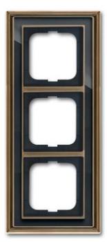 Busch-Jaeger 1723-845 Busch-dynasty Abdeckrahmen 3-fach Rahmen Messing antik anthrazit