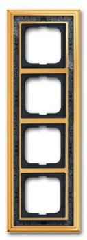 Busch-Jaeger 1724-833 Busch-dynasty Abdeckrahmen 4-fach Rahmen Messing poliert Dekor anthrazit