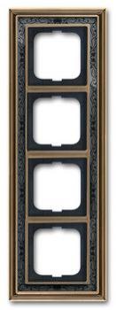 Busch-Jaeger 1724-843 Busch-dynasty Abdeckrahmen 4-fach Rahmen Messing antik Dekor anthrazit