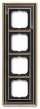 Busch-Jaeger 1724-845 Busch-dynasty Abdeckrahmen 4-fach Rahmen Messing antik anthrazit