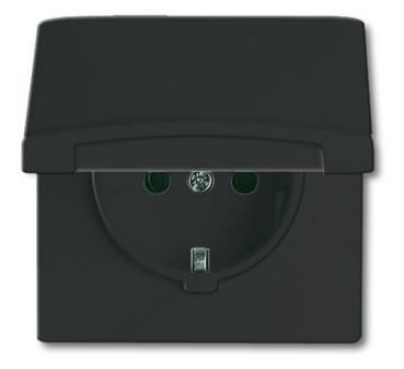 Busch-Jaeger 20 EUGK-35-101 Schuko-Steckdose mit Klappdeckel Allwetter 44 (IP44) anthrazit