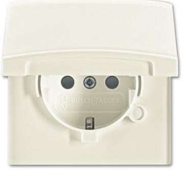 Busch-Jaeger 20 EUGKB-32-101 Schuko-Steckdose mit Klappdeckel Allwetter 44 (IP44) cremeweiß