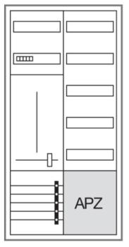 Hager ZB322P15 Zählerschrank 1x 3.HZ Zählerfeld + 1x Verteilerfeld 5-reihig 1100mm mit APZ-Raum, ESA, universZ