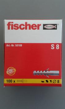 100 STÜCK (VPE) Fischer Spreizdübel S 8x40 mm Dübellänge (50108)