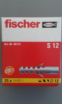 25 STÜCK (VPE) Fischer Spreizdübel S 12x60 mm Dübellänge (50112)