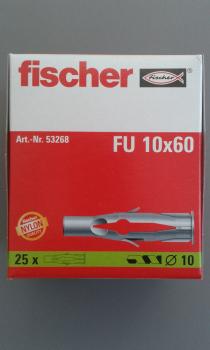 25 STÜCK (VPE) Fischer Universaldübel FU 10x60 mm Dübellänge (53268)