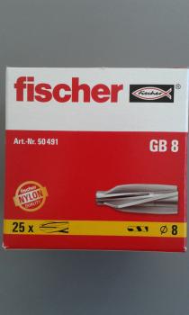 25 STÜCK (VPE) Fischer Gasbetondübel GB 8x50 mm Dübellänge (50491) ***RESTPOSTEN***