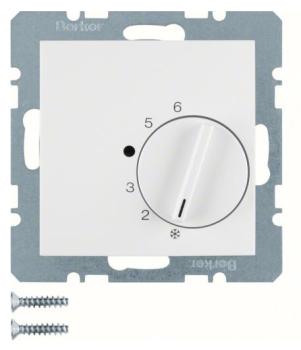 Berker 20261909 Temperaturregler mit Wechsler und Zentralstück S.1/B.3/B.7 polarweiß, matt