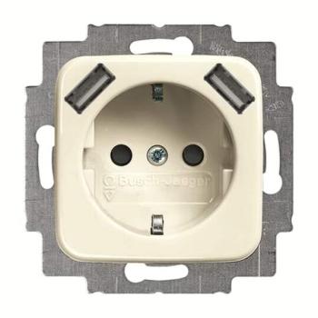 Busch-Jaeger 20 EUCB2USB-212 Duro2000 Si Schuko/2xUSB Steckdose cremeweiss ***RESTPOSTEN***