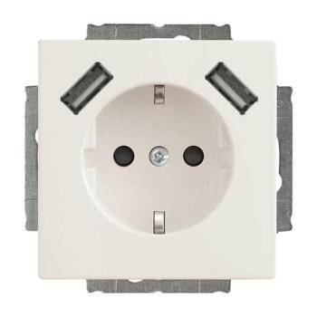 Busch-Jaeger solo studioweiss 2xUSB-Steckdose SCHUKO 20 EUCB2USB-84 ***RESTPOSTEN***