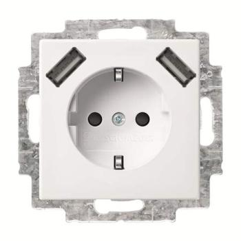 Busch-Jaeger 20 EUCB2USB-914 Balance Si Schuko/2xUSB Steckdose alpinweiss ***RESTPOSTEN***