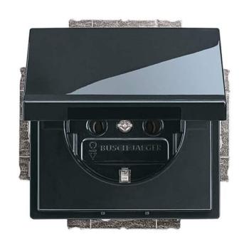 Busch-Jaeger 20 EUK-81 Future Schuko Steckdose carat mit Klappdeckel anthrazit (glanz)