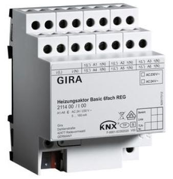 Gira 211400 KNX REG plus Heizungsaktor Basic 6-fach