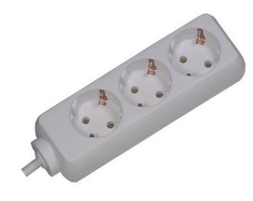 Pollmann 3-fach Steckdosenleiste ohne Schalter, weiss 1,5m 45° (3653050)