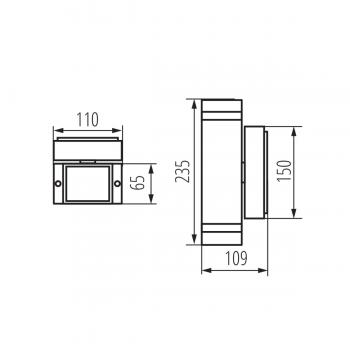 Kanlux Wandleuchte ZEW EL-235J-B, Farbe schwarz, für 2x GU10, IP44, ohne Leuchtmittel (22440)