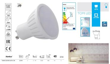 Kanlux LED Spot 5W GU10 380lm 120° 5300k TOMI LED5W GU10-CW (22701) EEC: A-A++ (LED)