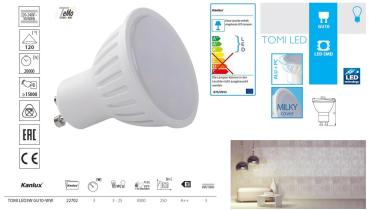 Kanlux LED Spot 3W GU10 250lm 120° 3000k TOMI LED3W GU10-WW (22702) EEC: A-A++ (LED)