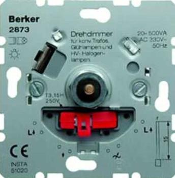 Berker 2873 Drehdimmer 20-500 W, NV mit Softrastung Hauselektronik