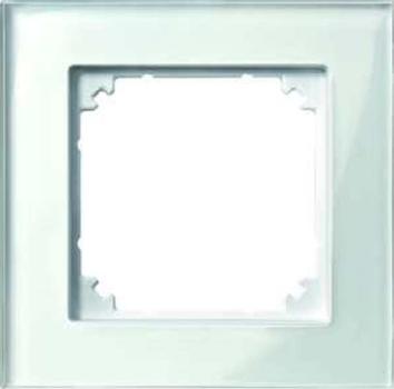 Merten 489119 brillantweiß Echtglas 1-fach Rahmen M-Plan