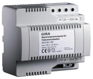 Gira 257000 Zubehör Spannungsversorgung für Türkommunikation DC 24V 700mA REG