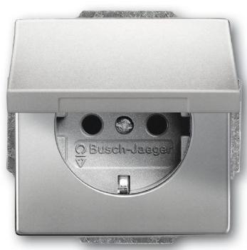 Busch-Jaeger 20 EUK-866 Schuko Steckdose mit Klappdeckel pur Edelstahl