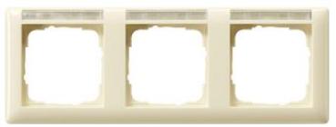 Gira 109301 Rahmen 3-fach waagerecht mit Beschriftungsfeld System 55 Cremeweiß glänzend