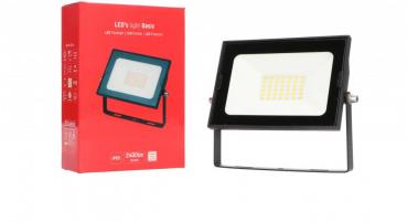 SHADA LED-Strahler Flutlichtstrahler 30W 2400lm 4000K schwarz IP65, EEC: A-A++ (0300644) ***RESTPOSTEN***