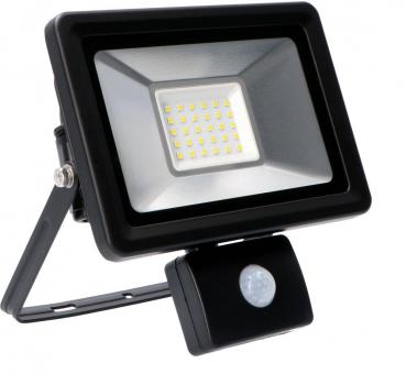SHADA LED-Strahler Flutlichtstrahler mit Bewegungsmelder 30W 2700lm 4000K schwarz IP44, EEC: A-A++ (0300712) ***RESTPOSTEN***