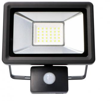 SHADA LED-Strahler Flutlichtstrahler mit Bewegungsmelder 30W 2700lm 4000K schwarz IP44, EEC: A-A++ (0300712) ***RESTPOSTEN***
