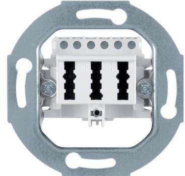 Berker 450009 TAE-Steckdose 3 x 6NFN Modul-Einsätze polarweiß, matt