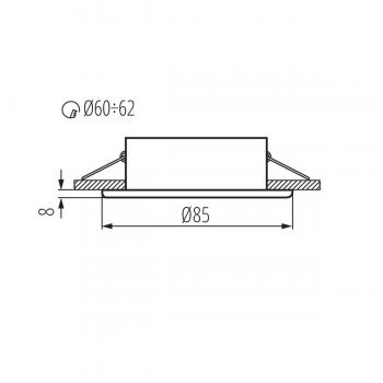 Kanlux Feuchtraum Einbaustrahler Marin CT-S80-SN rund Deckenlampe Deckenleuchte, ohne Leuchtmittel (04704)