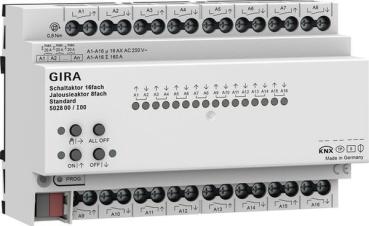 Gira 502800 Schalt-/Jalousieaktor 16f/8f 16 A REG Std KNX Secure