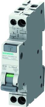 Siemens FI/LS-Kombischalter kompakt 6kA Typ A 30mA B10 für 1TE, 5SV1316-6KK10