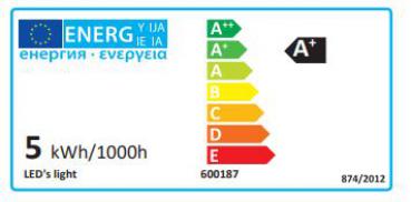 1 STÜCK (VPE) SHADA LED Classic E27 470lm 5W, Warmweiss 2700K, A60 Opal, EEC: A+ (0600187)